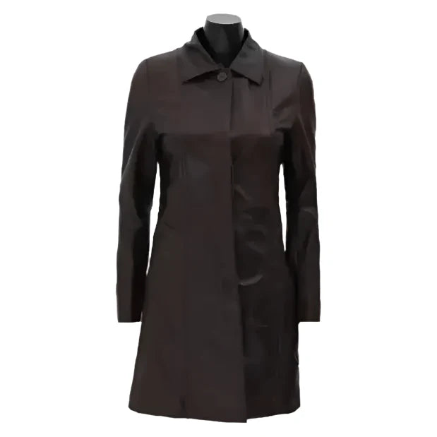 Women’s Dark Brown Fur Hooded Leather Coat